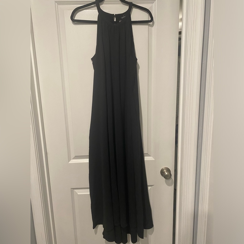 Torrid Tea Length Vacation Silk Halter Hi-Low Dress